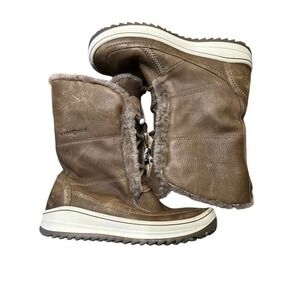 Ecco Hydromax Leather Pull On Winter Boots Women's EU 37 US 6.5-7 Brown‎